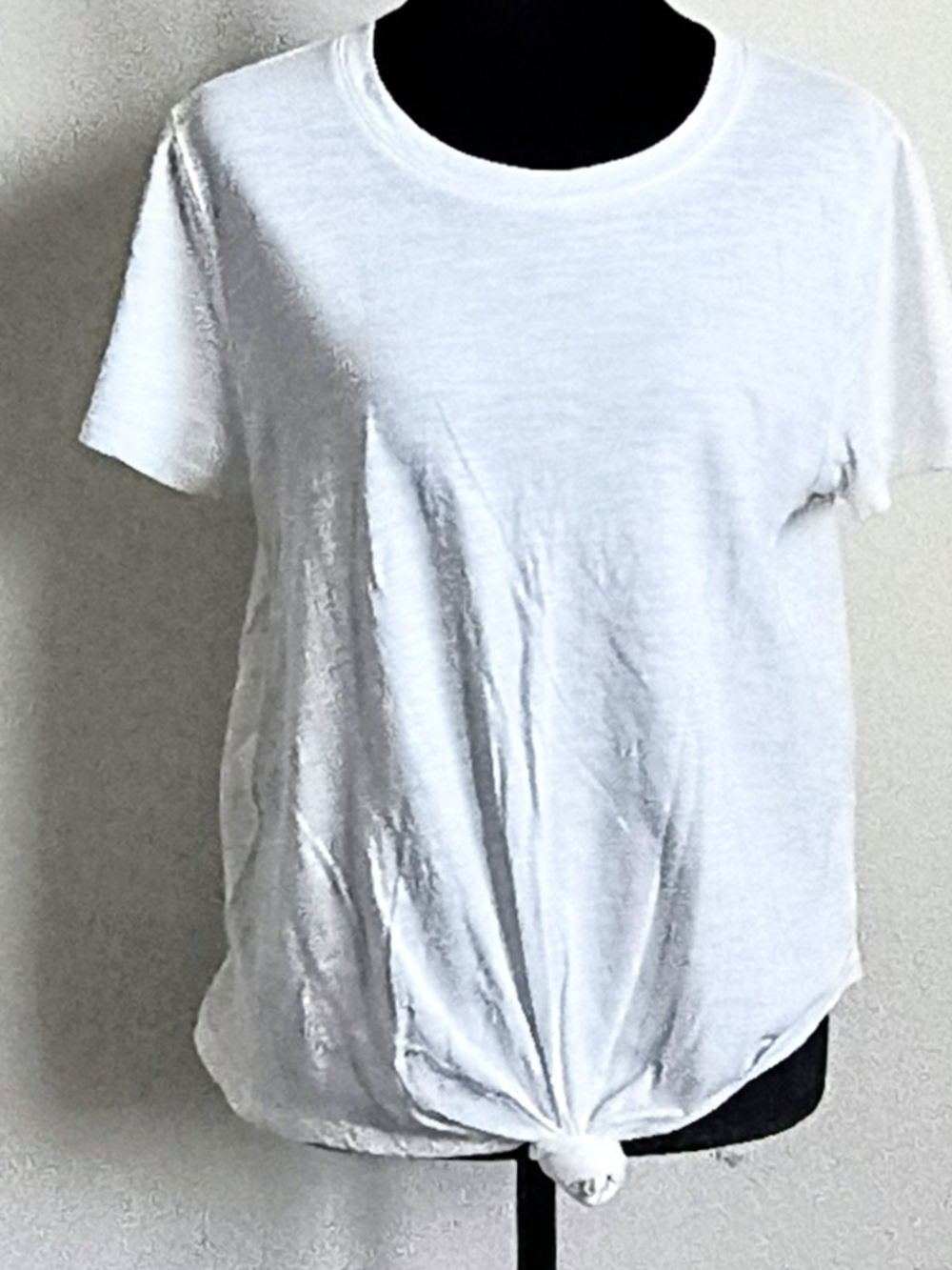 Sanctuary White Short Sleeve Knot-Front Tee